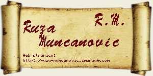 Ruža Munćanović vizit kartica